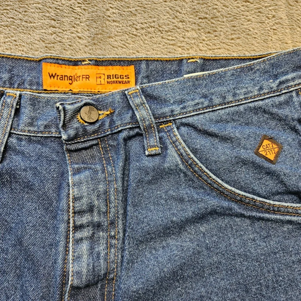 Wrangler Riggs Workwear FR Jeans Mens 34x34 Blue Flame Resistant Reflective CAT2